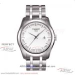 Perfect Replica Tissot Couturier Silver Face 40&30 MM Swiss Quartz Couple Watch T035.410.11.031